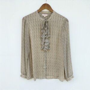 Tory Burch Ruffled blouse. Cream and black